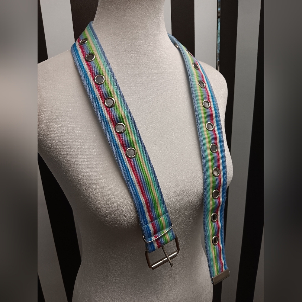 Rainbow canvas belt
